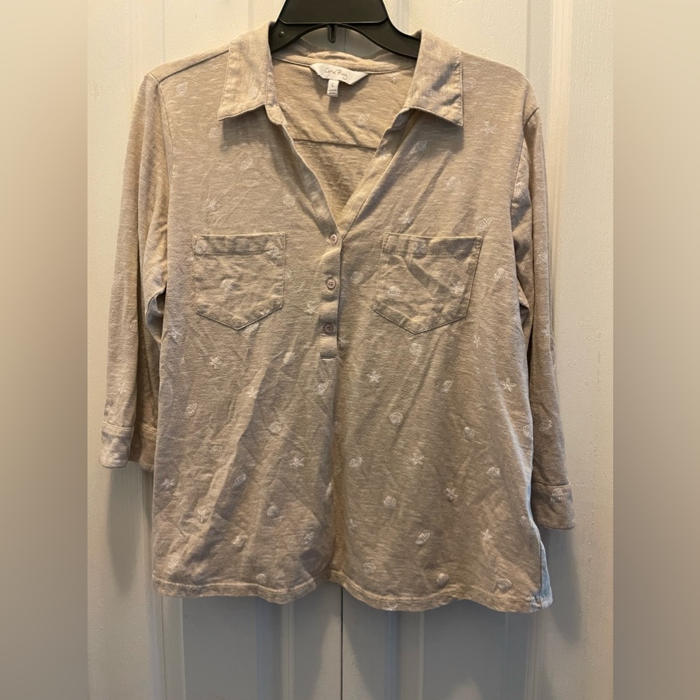 Coral Bay top with sea shells Size Large